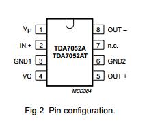 DC volume control PHILIPS ref:756 1 W BTL mono audio amplifier TDA7052A
